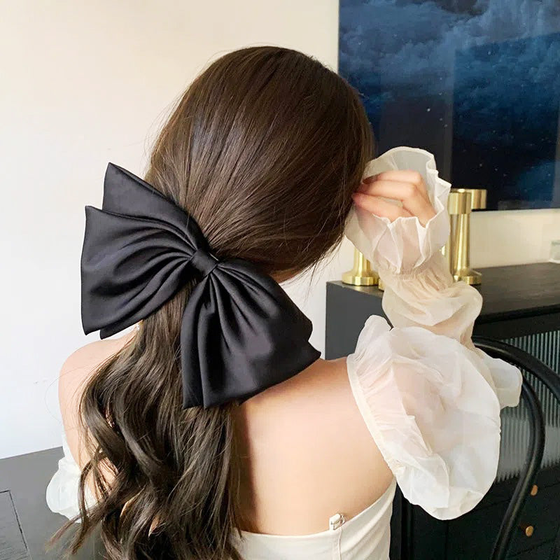 Wholesale big ribbon bow hair French clips (5 pcs)