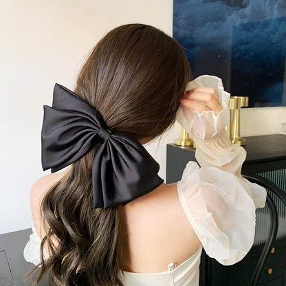 Wholesale big ribbon bow hair French clips (5 pcs)