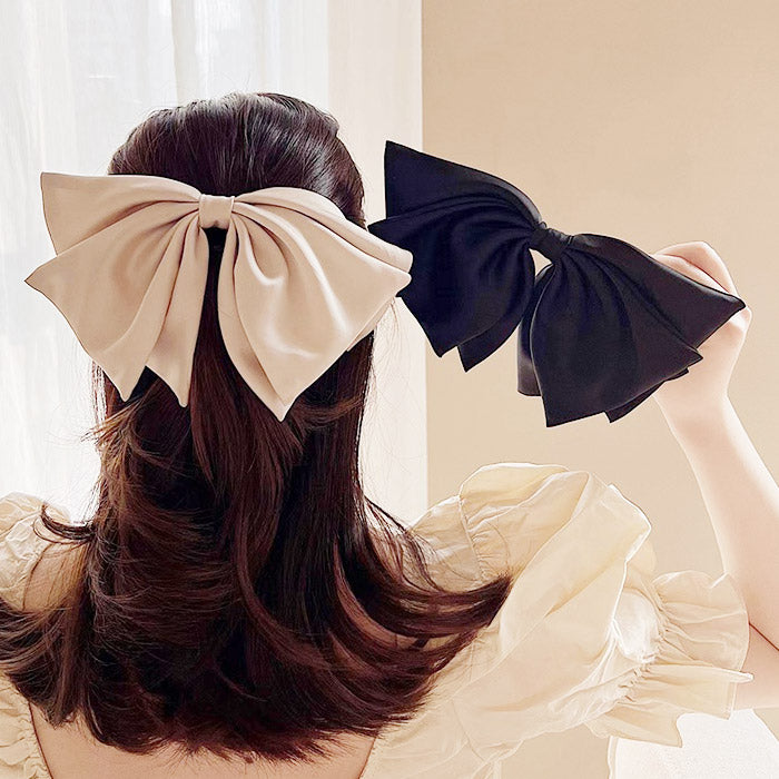 Wholesale big ribbon bow hair French clips (5 pcs)