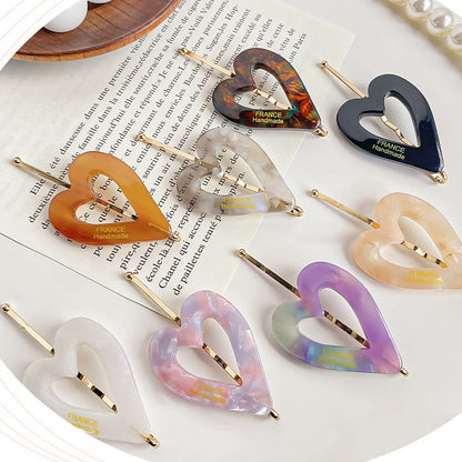 Heart shape acetic acid acetate hairpin hair bobby pins (5 pcs)