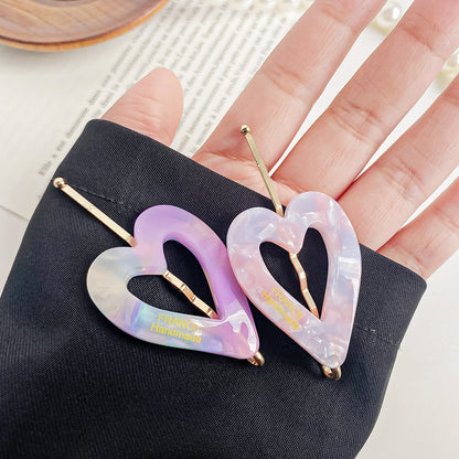 Heart shape acetic acid acetate hairpin hair bobby pins (5 pcs)