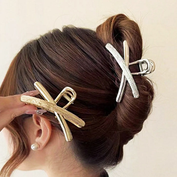 Everyday women's hair accessories metal alloy 7cm cross hair claw clips  (5 pcs)