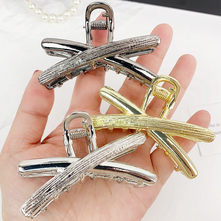 Everyday women's hair accessories metal alloy 7cm cross hair claw clips  (5 pcs)