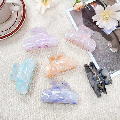 Simple 8cm waterproof plastic acetic acid acetate hair claw clips (5 pcs)