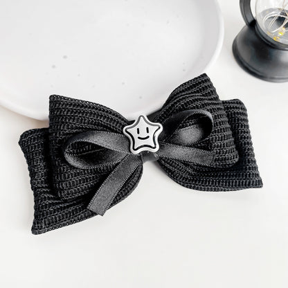 French retro hair accessories knitted bowknot side hair alligator clips (5 pcs)