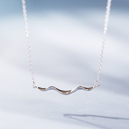 925 sterling silver simple coastline wave necklace set of 5