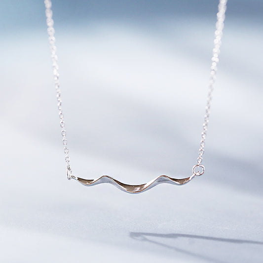 Collier simple vague de littoral en argent sterling 925, lot de 10