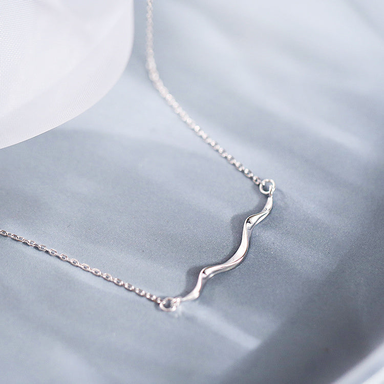 Collier simple vague de littoral en argent sterling 925, lot de 10