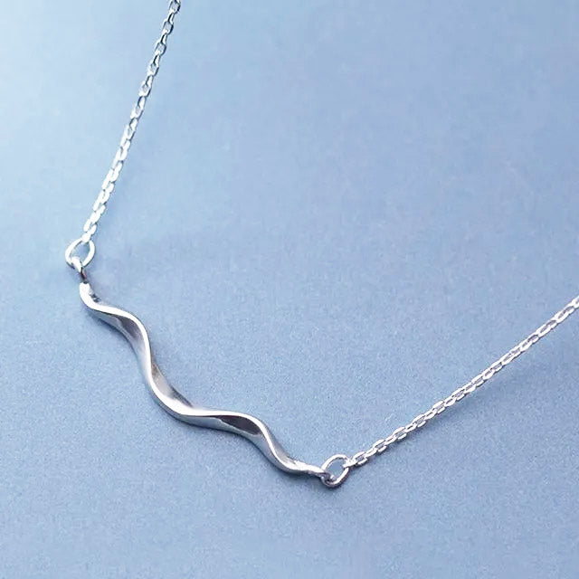 925 sterling silver simple coastline wave necklace set of 5