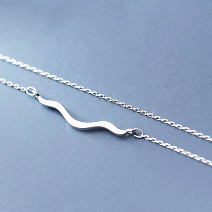 Collier simple vague de littoral en argent sterling 925, lot de 10