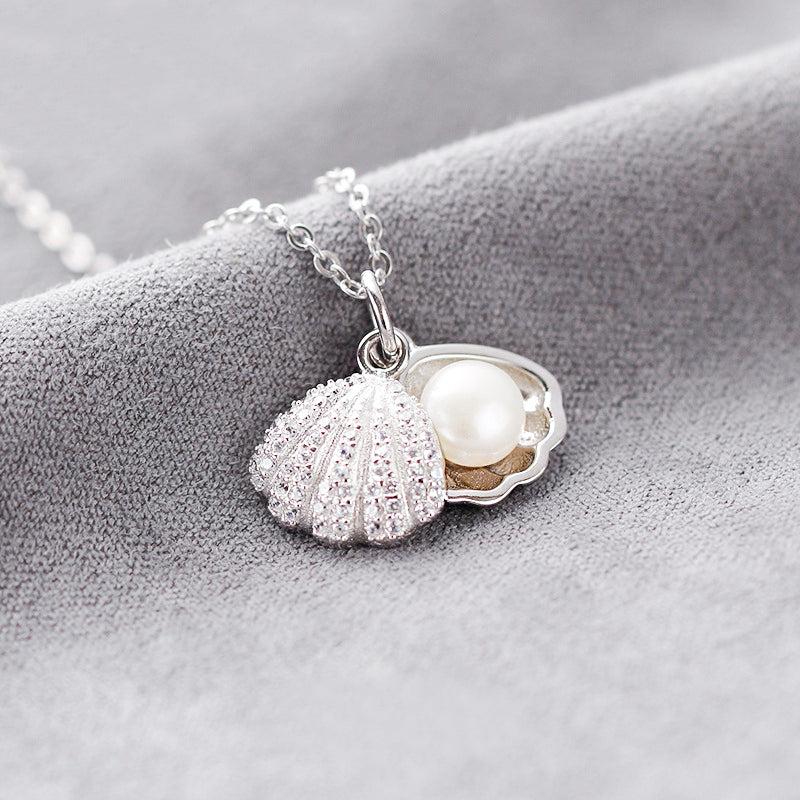 925 sterling silver pearl in sea shell pendant necklace set of 5 – JR ...