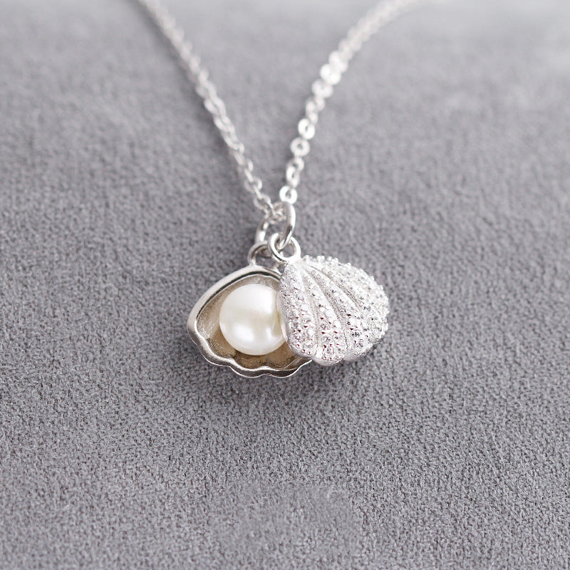 925 sterling silver pearl in sea shell pendant necklace set of 5