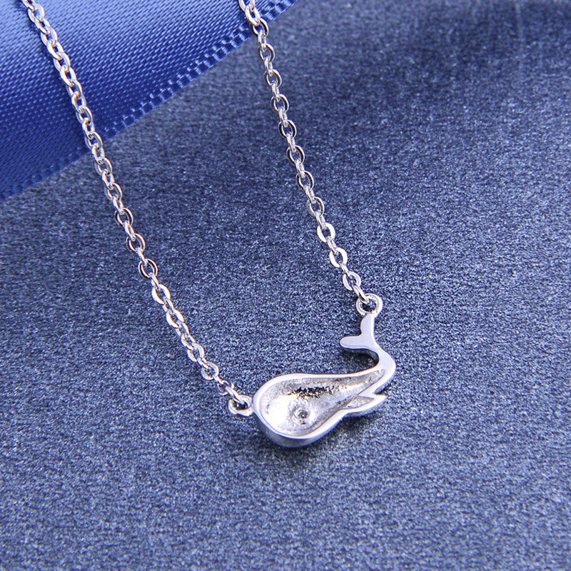 925 sterling silver cute small whale pendant necklace  set of 5