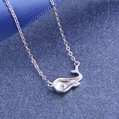 Collier pendentif mignon petite baleine en argent sterling 925, lot de 10