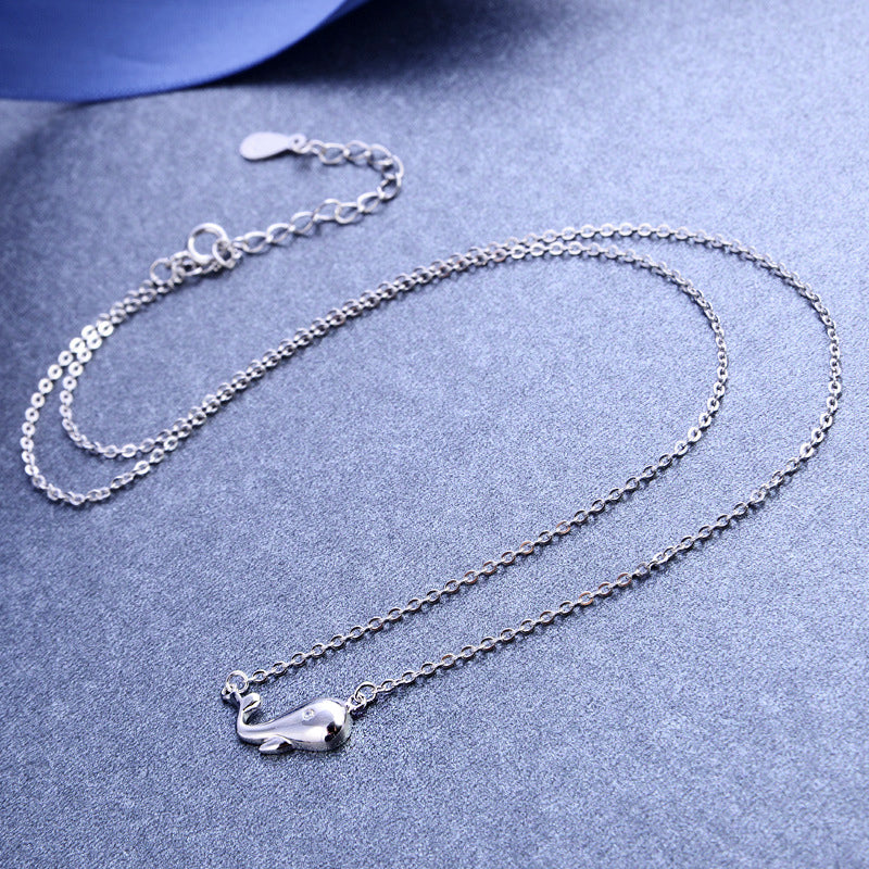 Collier pendentif mignon petite baleine en argent sterling 925, lot de 10