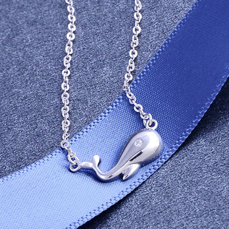 925 sterling silver cute small whale pendant necklace  set of 5