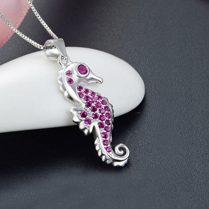 Collier pendentif hippocampe en argent sterling 925 rose cz, ensemble de 10