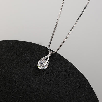 925 sterling silver teardrop single cubic zirconia pendant necklace set of 5