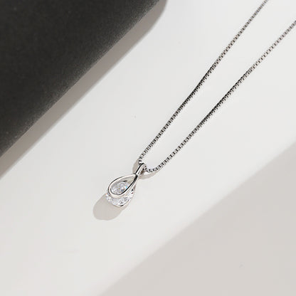 925 sterling silver teardrop single cubic zirconia pendant necklace set of 5