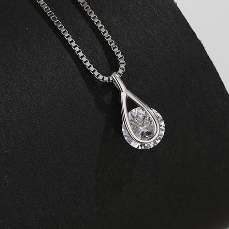 Collier avec pendentif en forme de larme en argent sterling 925 et zircone cubique, ensemble de 10