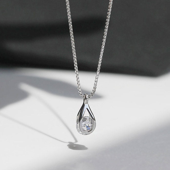 925 sterling silver teardrop single cubic zirconia pendant necklace set of 5