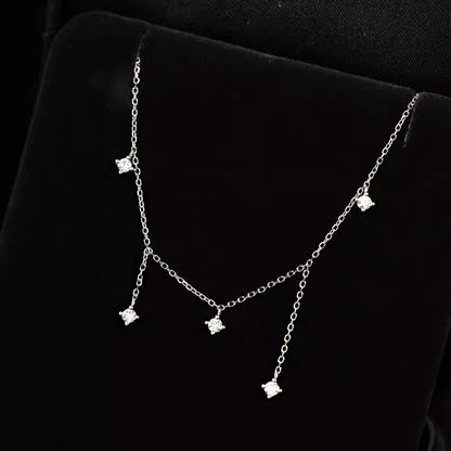 Wholesale 925 sterling silver zircon charms clavicle necklace Set of 5