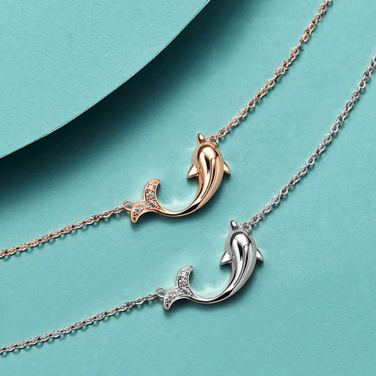 925 sterling silver ocean sea dolphin pendant necklace Set of 5