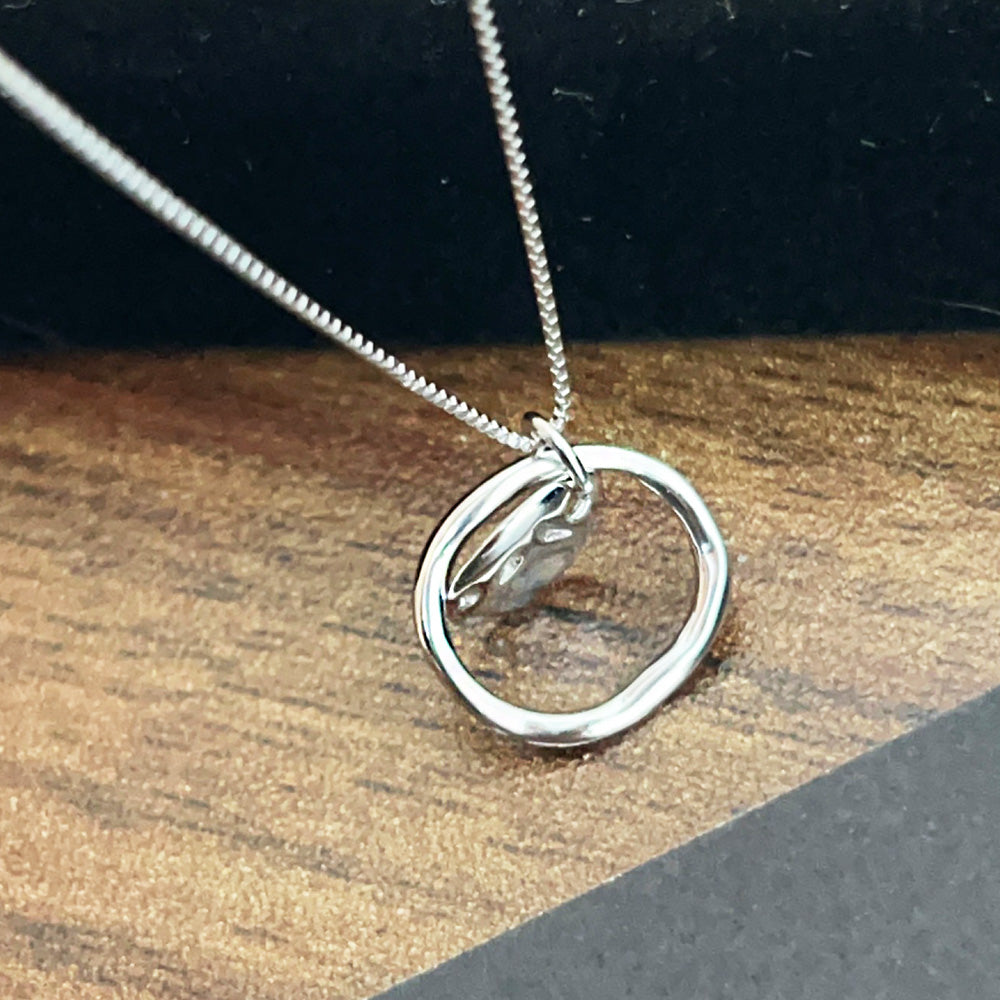 925 argent CZ or minimaliste Saturn planète pendentif collier ensemble de 10