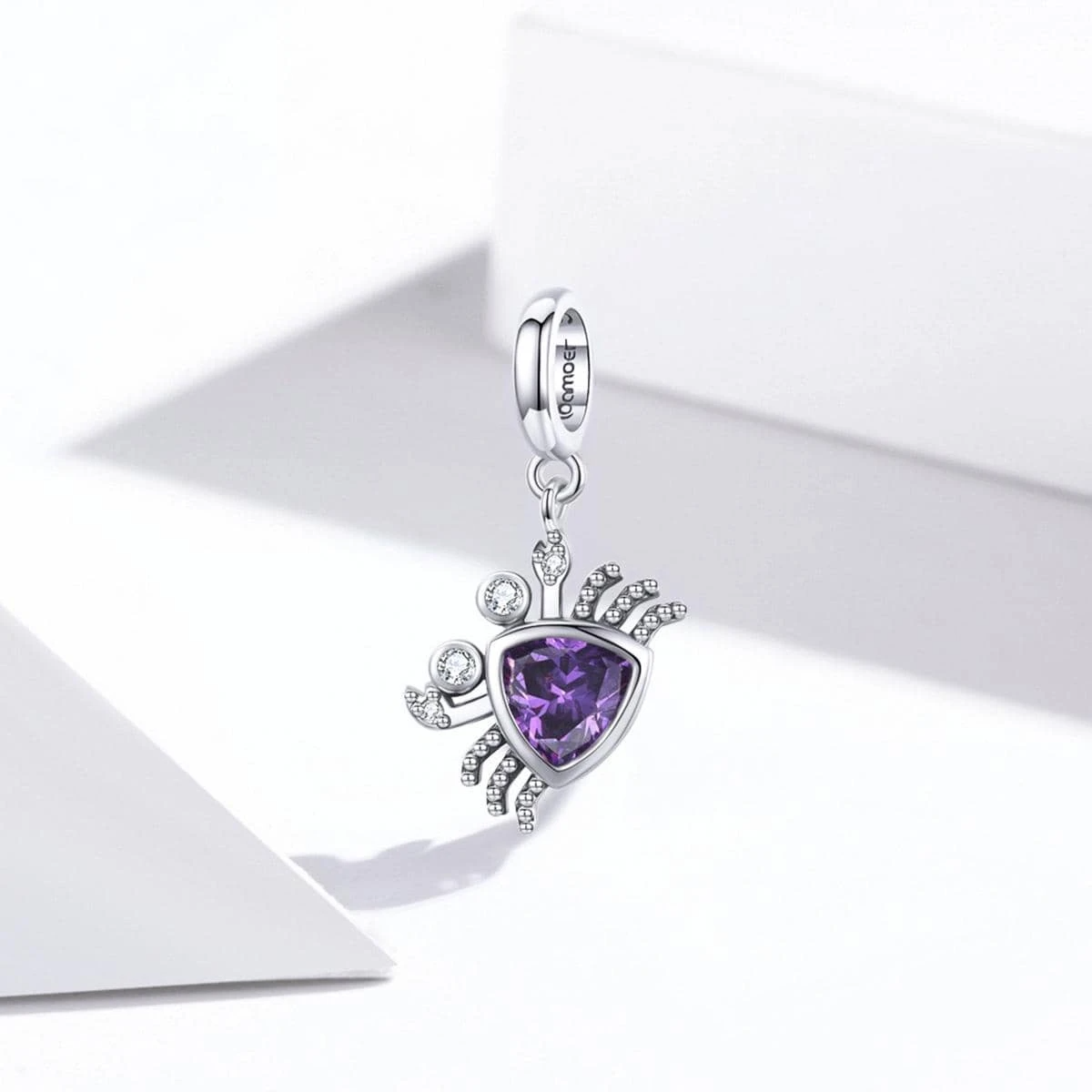 925 argent sterling océan mer crabe perle violet pendentif à breloque ensemble de 10