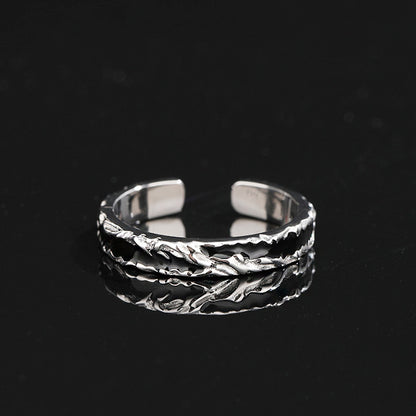 Bague ouverte design homme émail argent sterling 925 lot de 10