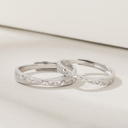 Ensemble de bagues de couple réglables en argent sterling 925, cadeaux de Saint-Valentin (10 ensembles)