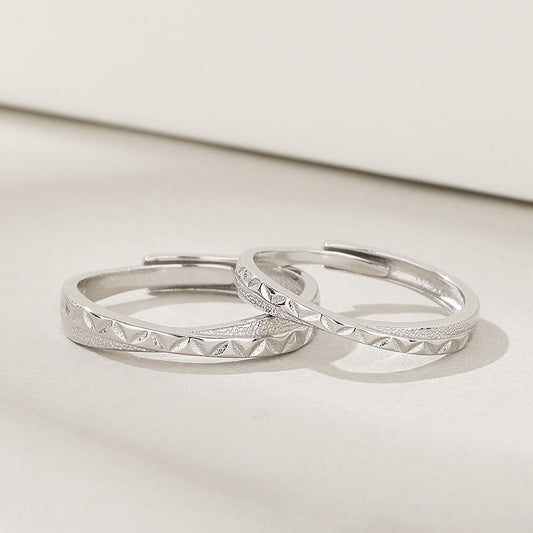 925 sterling silver valentines gifts adjustable couple ring set (10 sets)