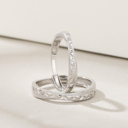 Ensemble de bagues de couple réglables en argent sterling 925, cadeaux de Saint-Valentin (10 ensembles)