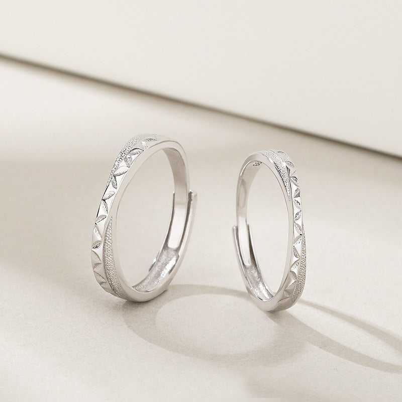 Ensemble de bagues de couple réglables en argent sterling 925, cadeaux de Saint-Valentin (10 ensembles)