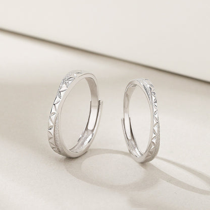 Ensemble de bagues de couple réglables en argent sterling 925, cadeaux de Saint-Valentin (10 ensembles)