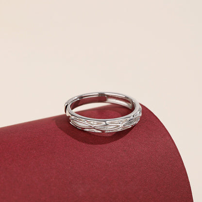 Ensemble de bagues de promesse de couple réglables en argent sterling 925 avec motif rose (10 ensembles)