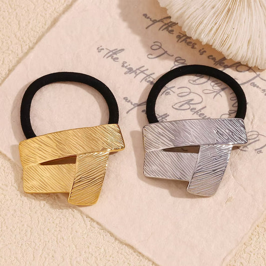 stainless steel geometric style band elastic rope for hair