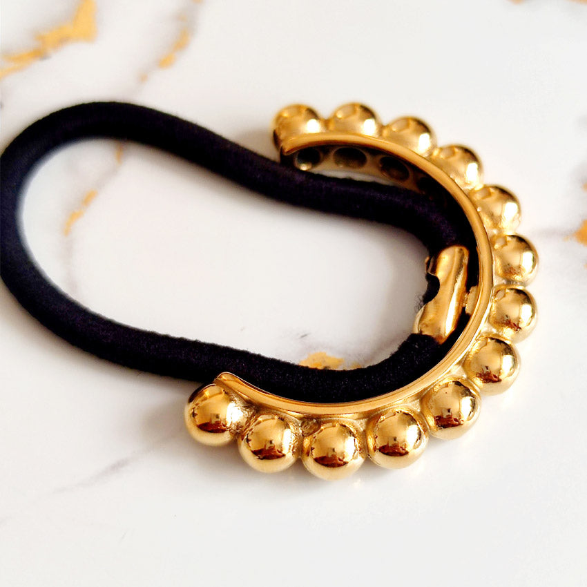 gold women cuff hair ties