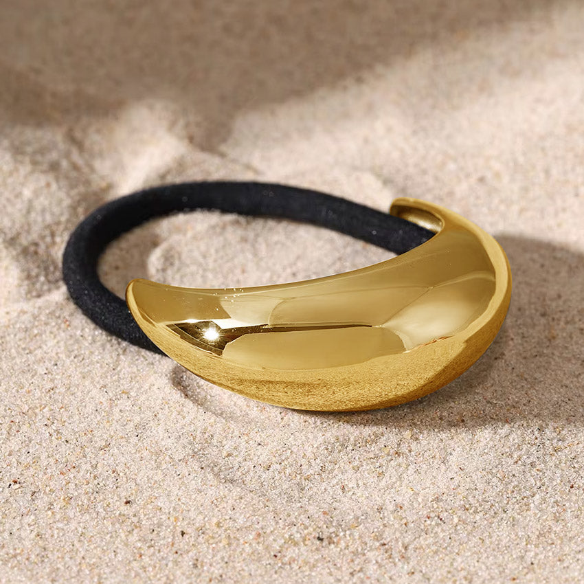 simple curved metallic women hair tie