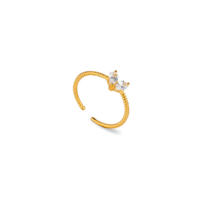 ladies butterfly ring and heart-shaped CZ ring set for best friend gift idea