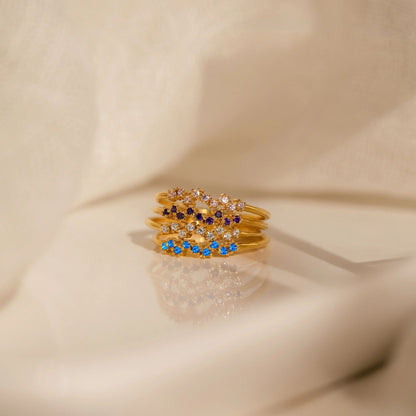 delicate personalized gemstone ring for mom or best friend birthday gift