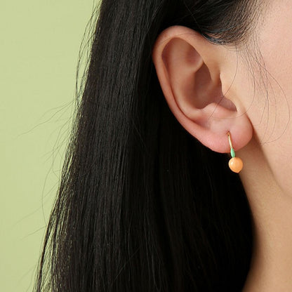Wholesale 5 Pairs Set Brass Tulip Flower Enamel Hook Earrings Sweet Pastel Garden Style Daily Fashion Jewelry Retail Ready