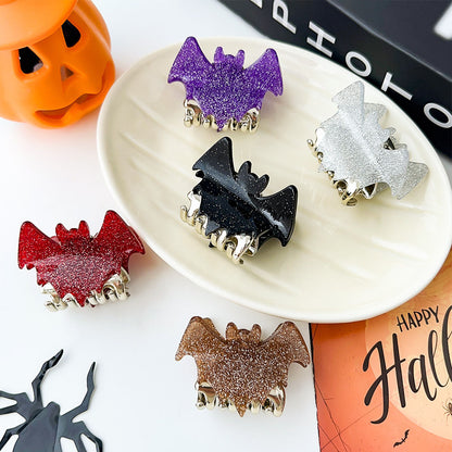 hair sparkle clips halloween glitter bat