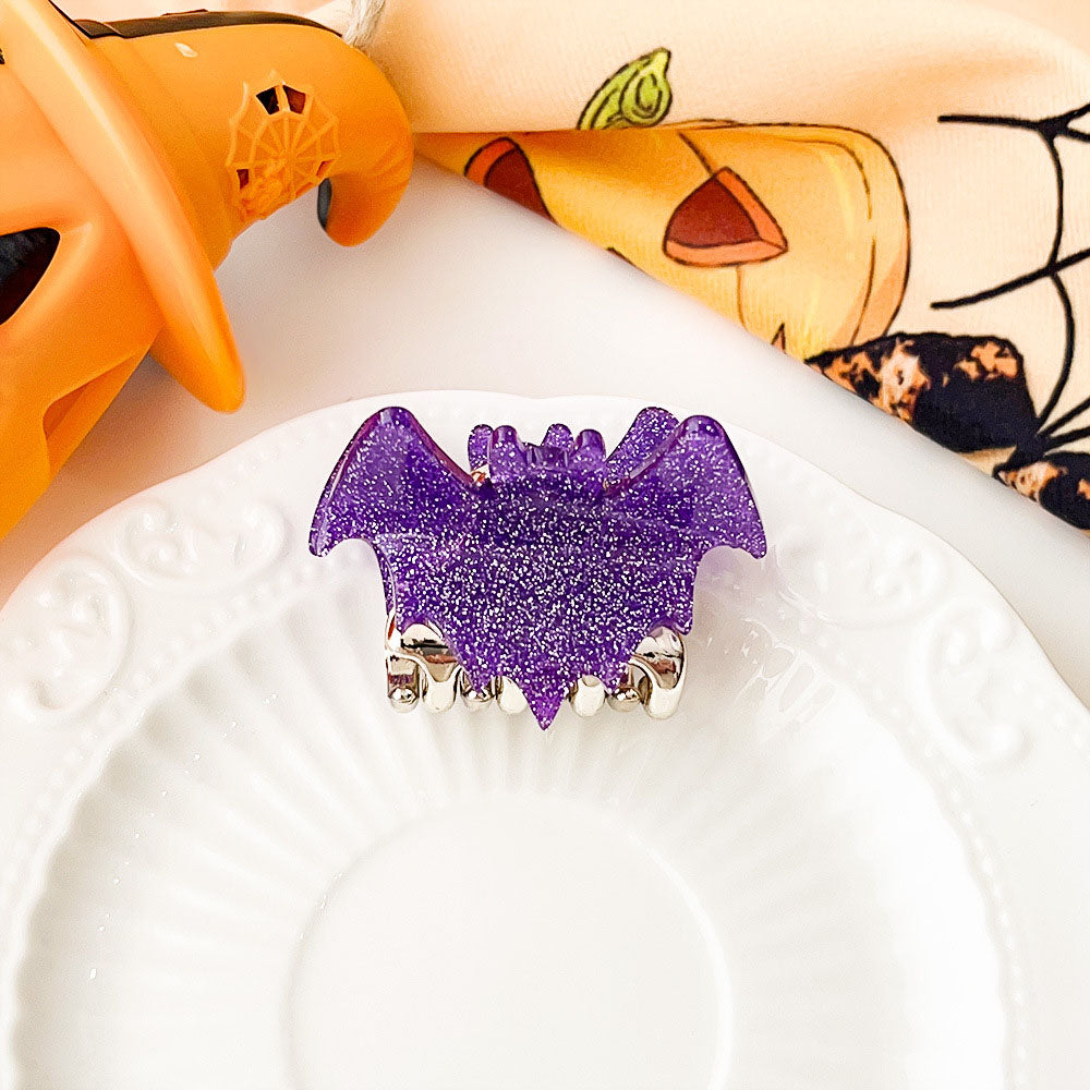 sparkly hair accessories purple bat