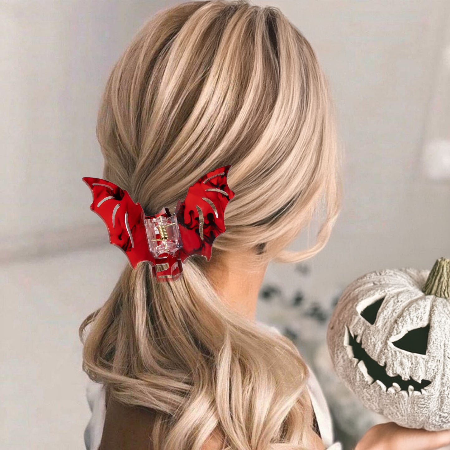 wholesale hair clips red bat wings