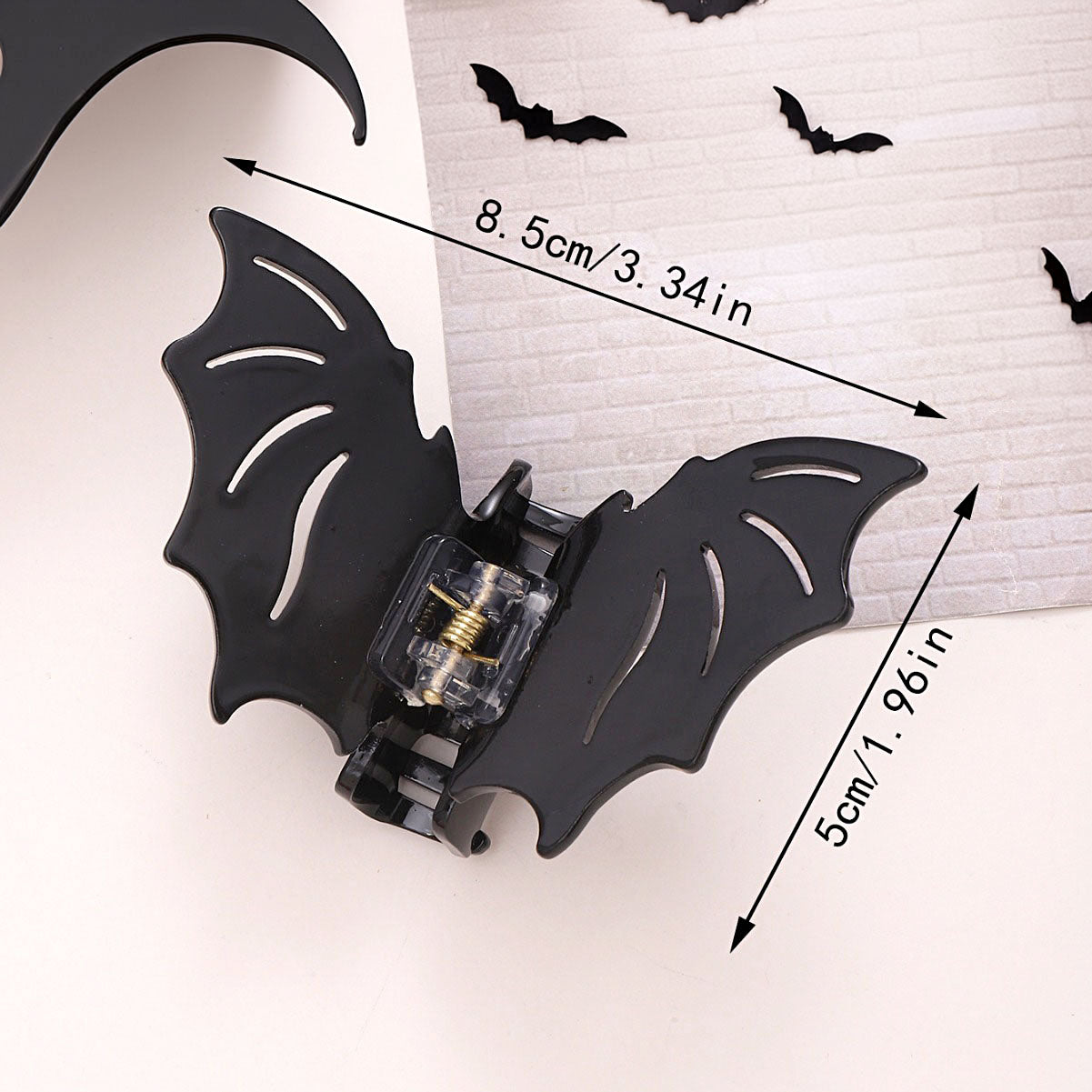 black bat hair clip