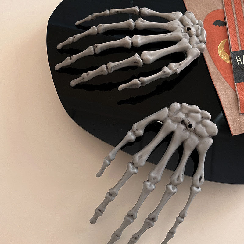 Skeleton Hands Hair Clips: Punk Skull Paw Claw Hairpins for Halloween - Zombie-Inspired Hair Accessories! (5 pcs)