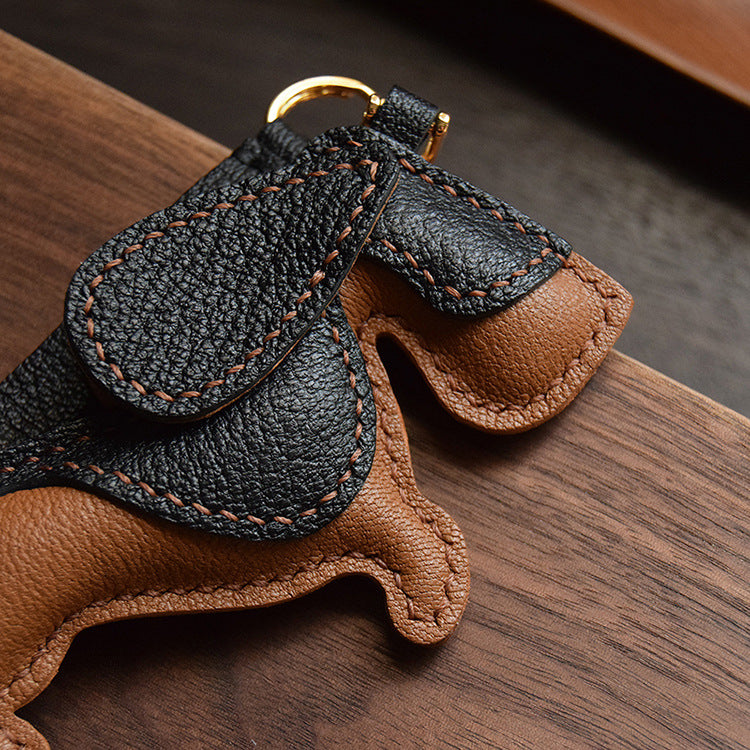 Basset Hound Genuine Leather Car Keychain (5 pcs)