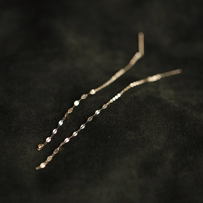 925 Sterling Silver 14K Gold Plated Long Tassel Earrings (5 Pairs)