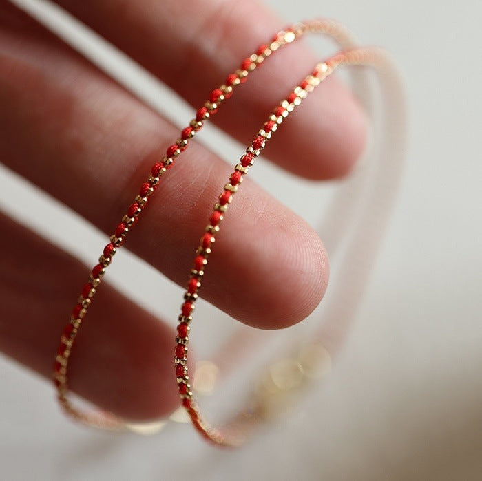 925 Sterling Silver 18K Gold Plated Braided Cord Bracelet Set of 5